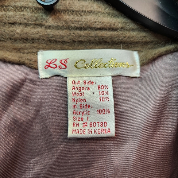 Vintage LS Collections Angora Wool Blend Cardigan Size 1X Floral - Picture 6 of 8